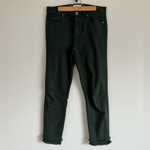 Loft green fringe pants